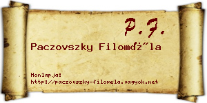 Paczovszky Filoméla névjegykártya